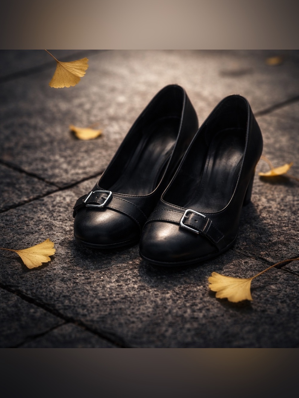 Elegant Black High Heeled Shoes - Size 10